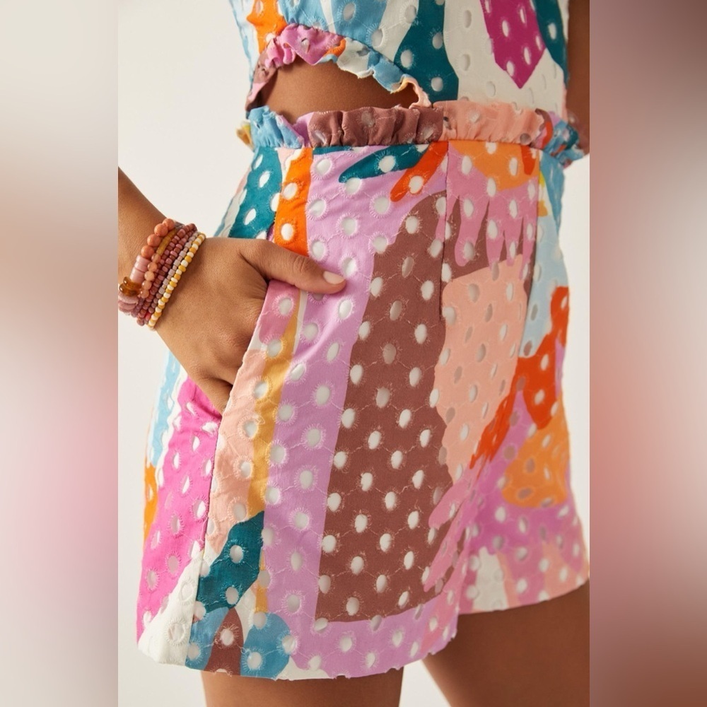 B1 NWT Anthropologie Hutch Printed Halter Romper Size 8 Color Pink Orange - Picture 2 of 7